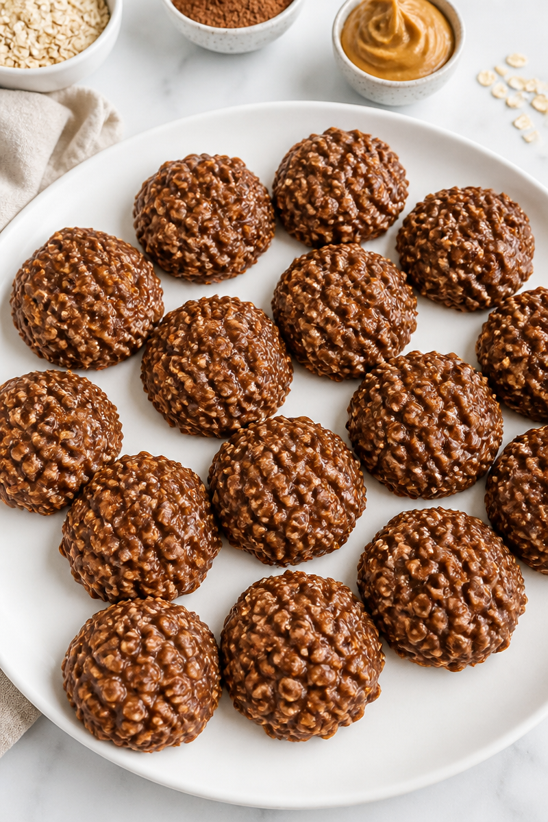 No-Bake Peanut Butter Oatmeal Cookies