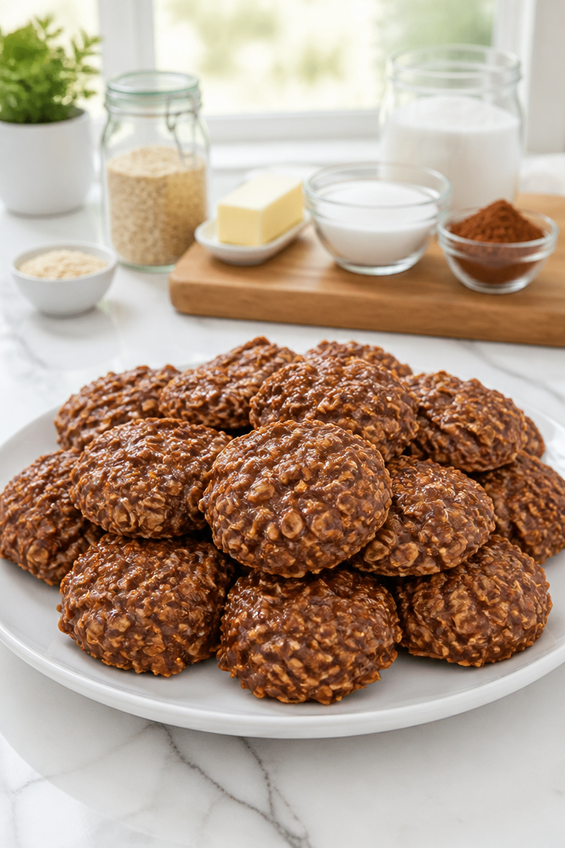 No-Bake Peanut Butter Oatmeal Cookies