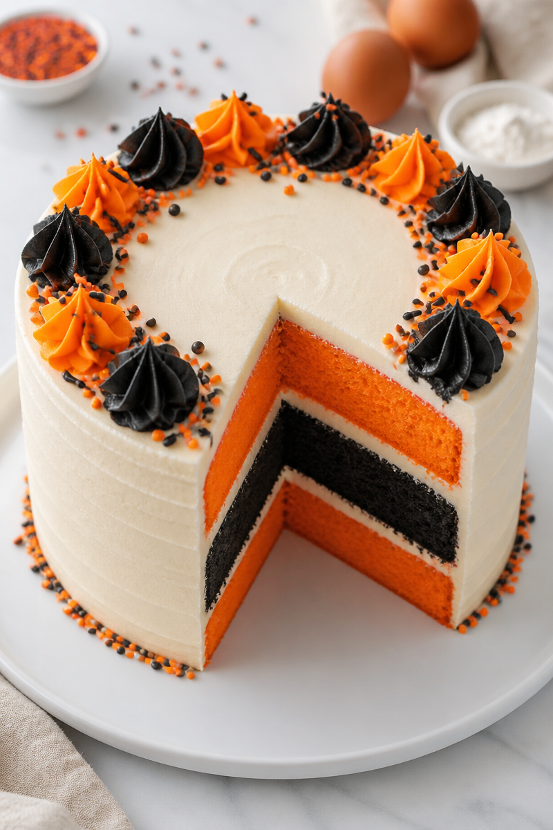 Orange Black Halloween Layer Cake Orange Black Halloween Layer Cake