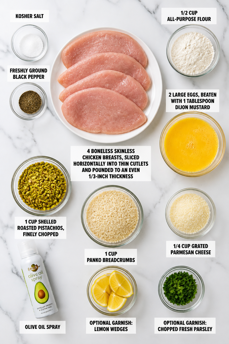 Pistachio Crusted Baked Chicken Cutlet