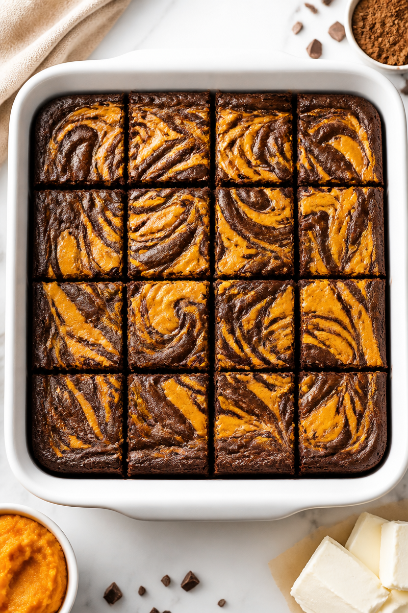 Pumpkin Cheesecake Swirl Fudge Brownies Pumpkin Cheesecake Swirl Fudge Brownies