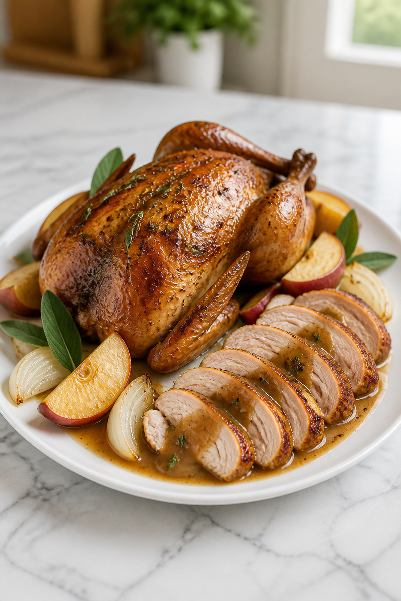 Roast Pheasant Apple Sage Gravy