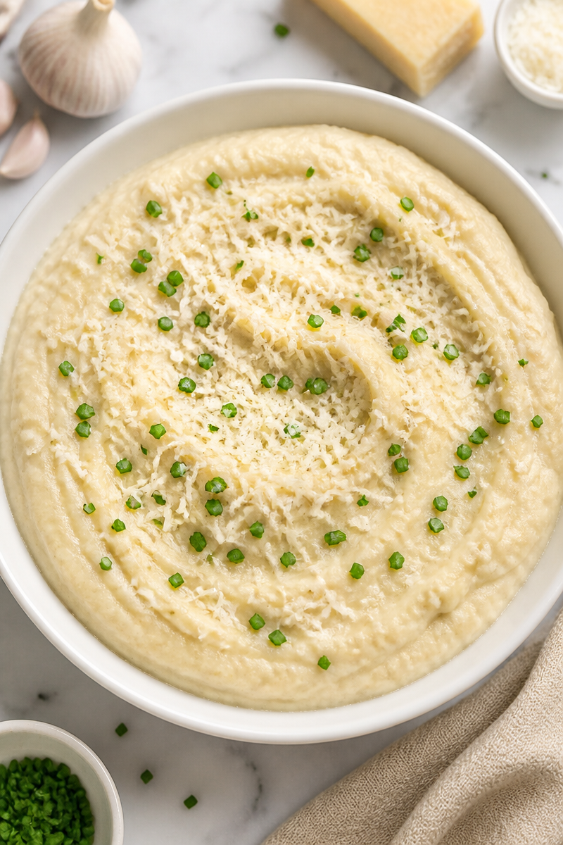 Roasted Parmesan Garlic Cauliflower Mash Roasted Parmesan Garlic Cauliflower Mash