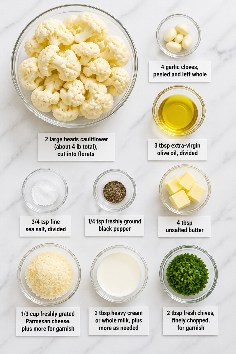 Roasted Parmesan Garlic Cauliflower Mash Roasted Parmesan Garlic Cauliflower Mash