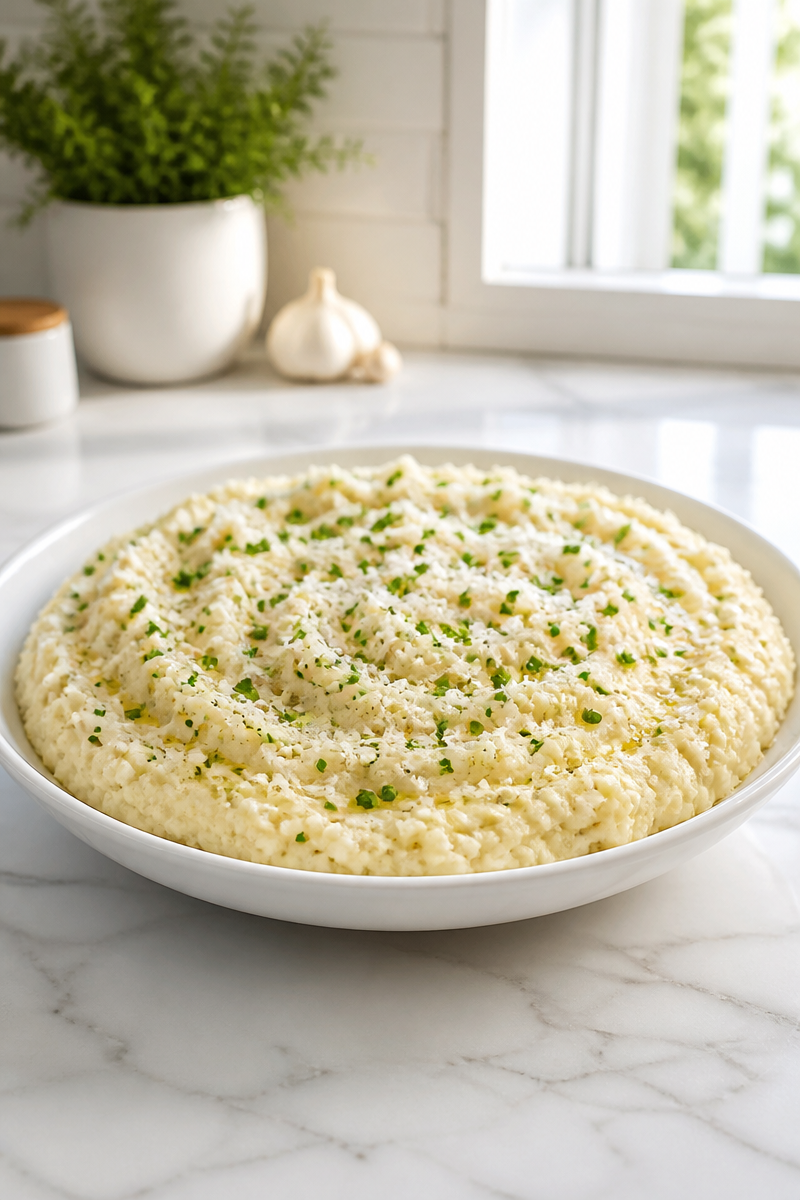 Roasted Parmesan Garlic Cauliflower Mash Roasted Parmesan Garlic Cauliflower Mash