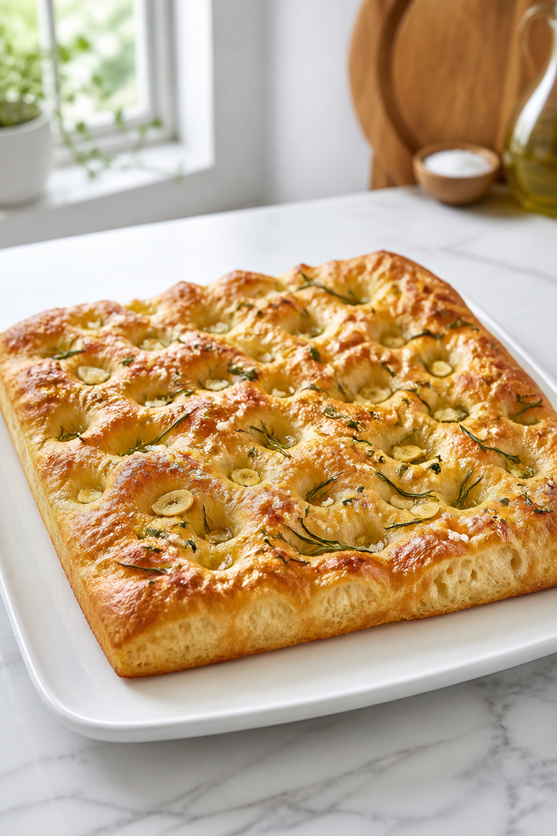 Rosemary Garlic Homemade Focaccia Bread