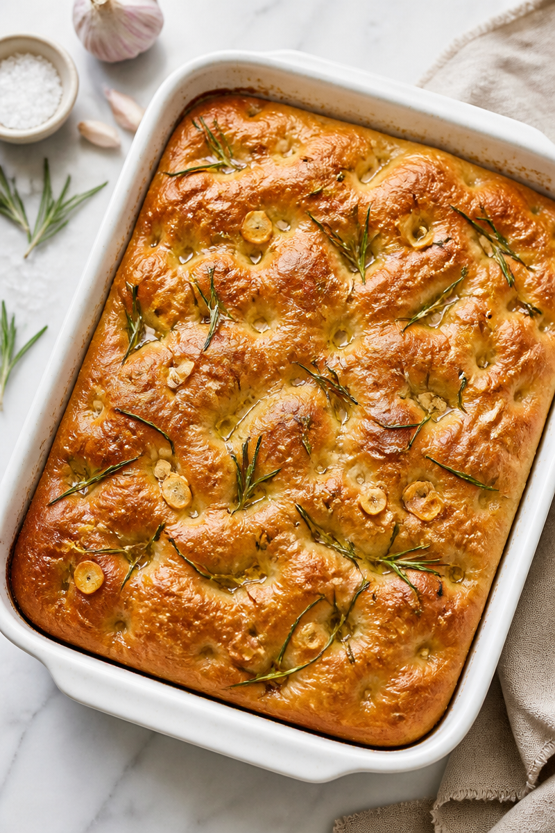 Rosemary Garlic Homemade Focaccia Bread