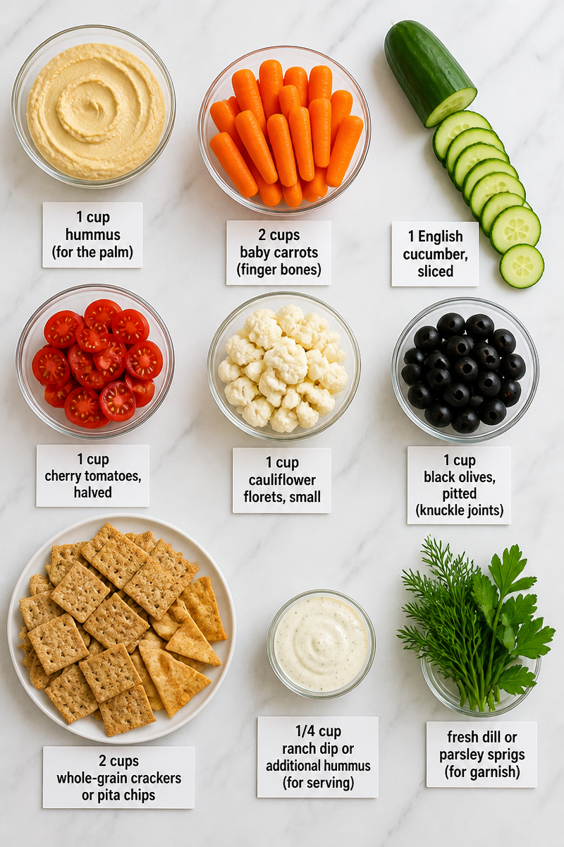 Skeleton Hand Veggie Cracker Tray