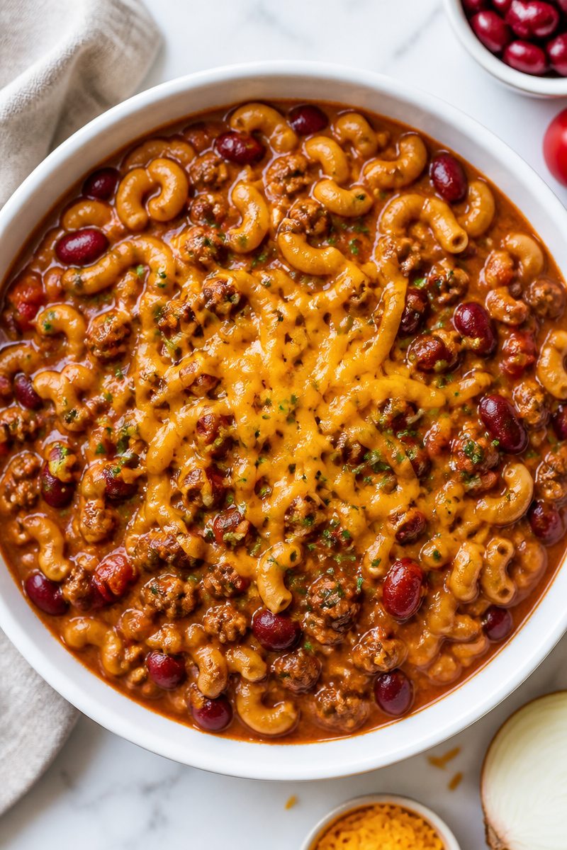 Slow Cooker Beef Chili Mac Skillet Slow Cooker Beef Chili Mac Skillet