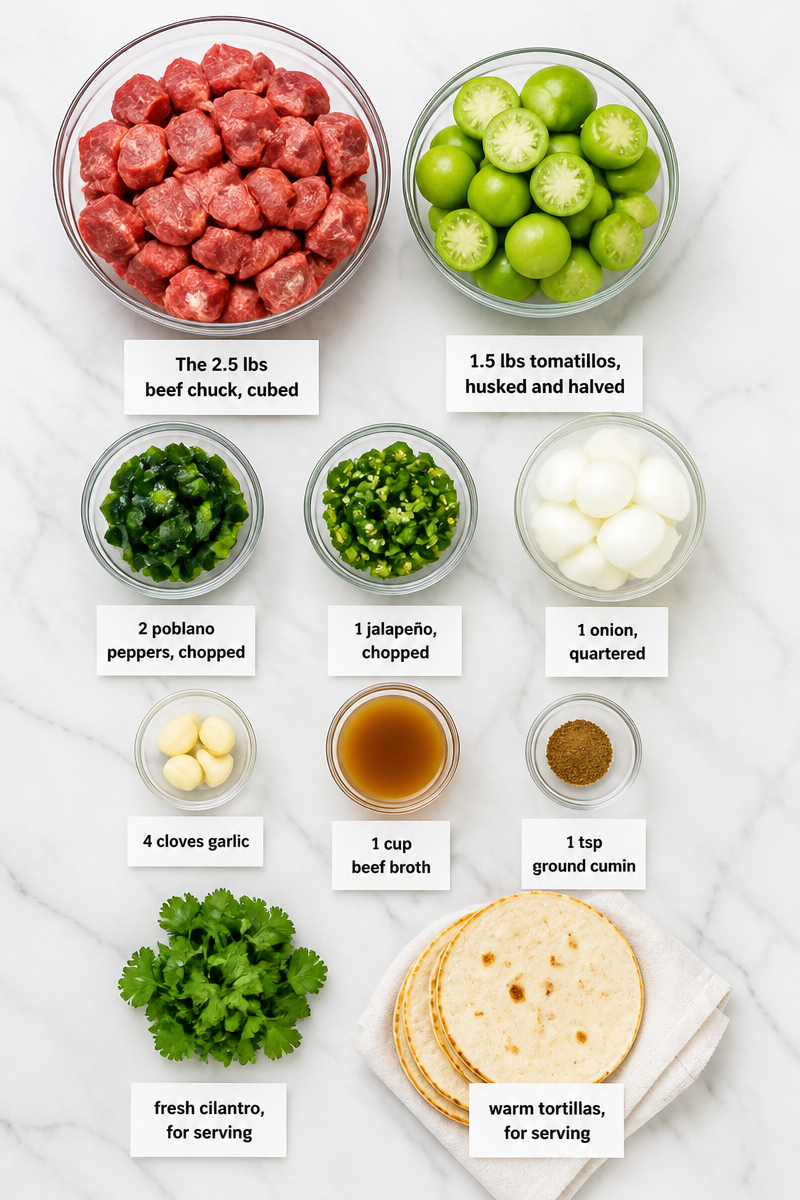 Slow Cooker Beef Chili Verde Tomatillo Slow Cooker Beef Chili Verde Tomatillo