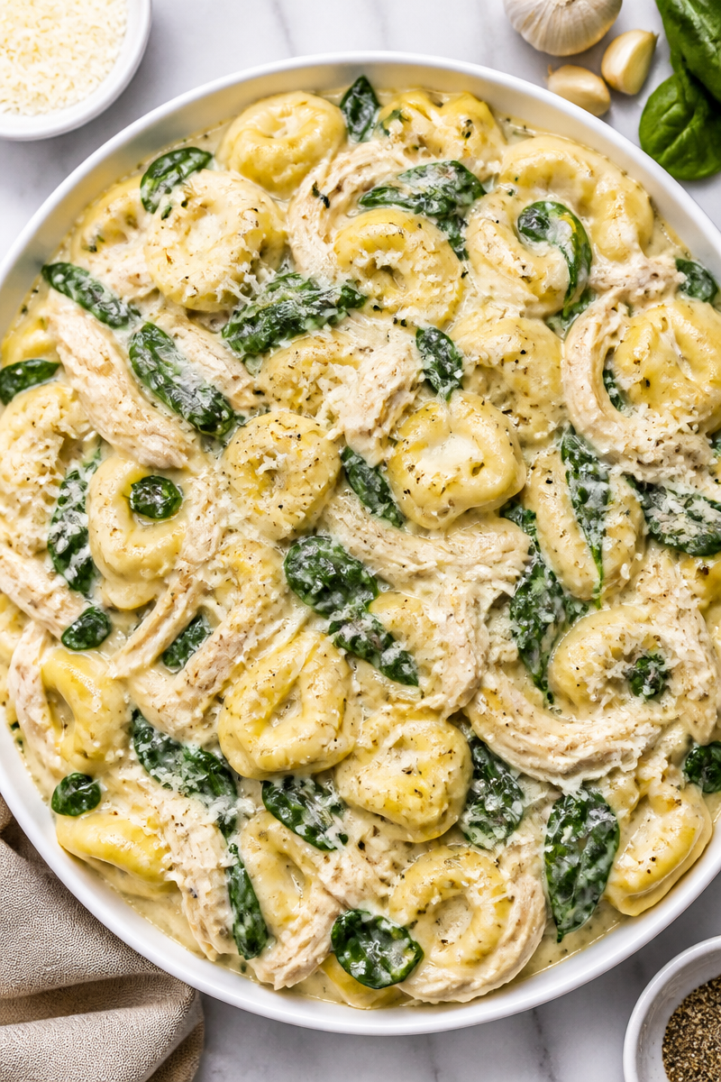 Slow Cooker Chicken Alfredo Spinach Tortellini Slow Cooker Chicken Alfredo Spinach Tortellini