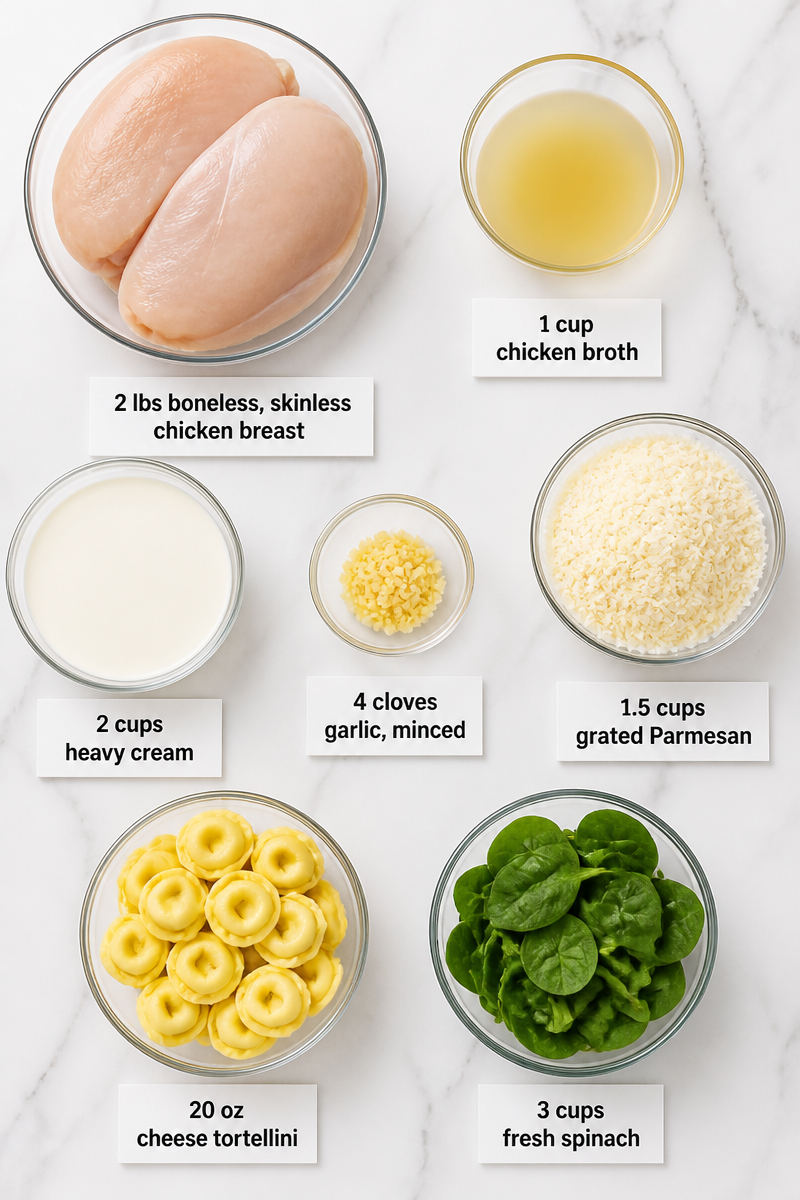 Slow Cooker Chicken Alfredo Spinach Tortellini Slow Cooker Chicken Alfredo Spinach Tortellini