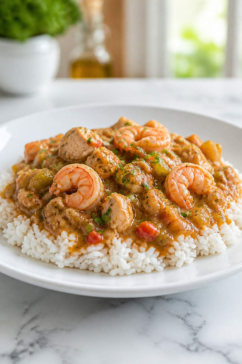 Slow Cooker Chicken Etouffee Cajun Shrimp