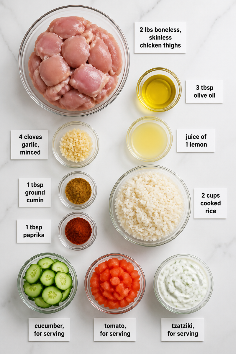 Slow Cooker Chicken Shawarma Rice Bowl