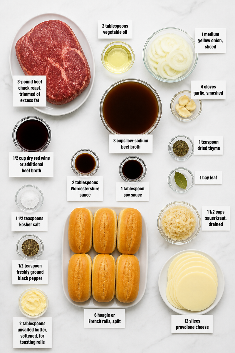 Slow Cooker French Dip Kraut Sandwich Slow Cooker French Dip Kraut Sandwich