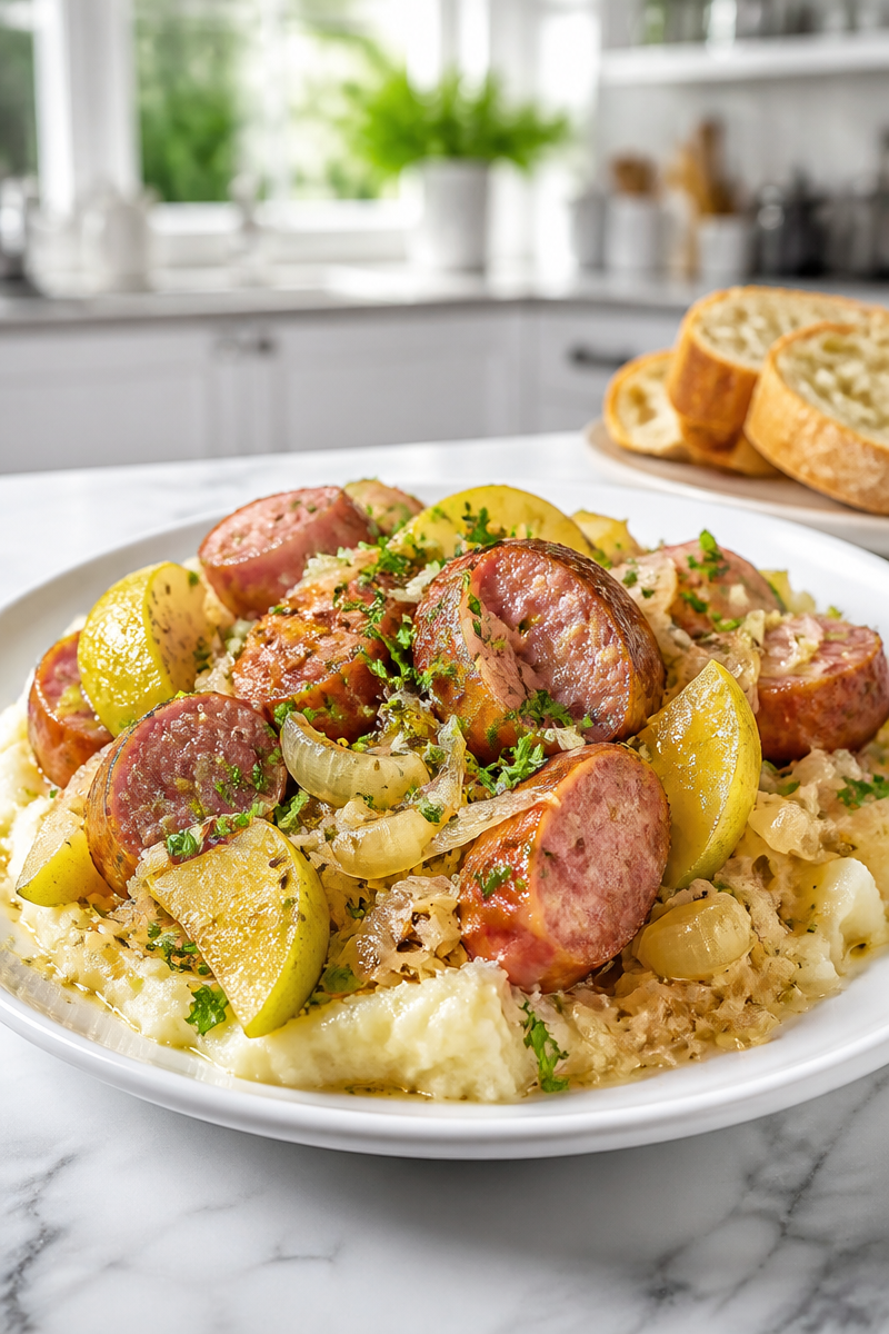 Slow Cooker Kielbasa Sauerkraut Apple
