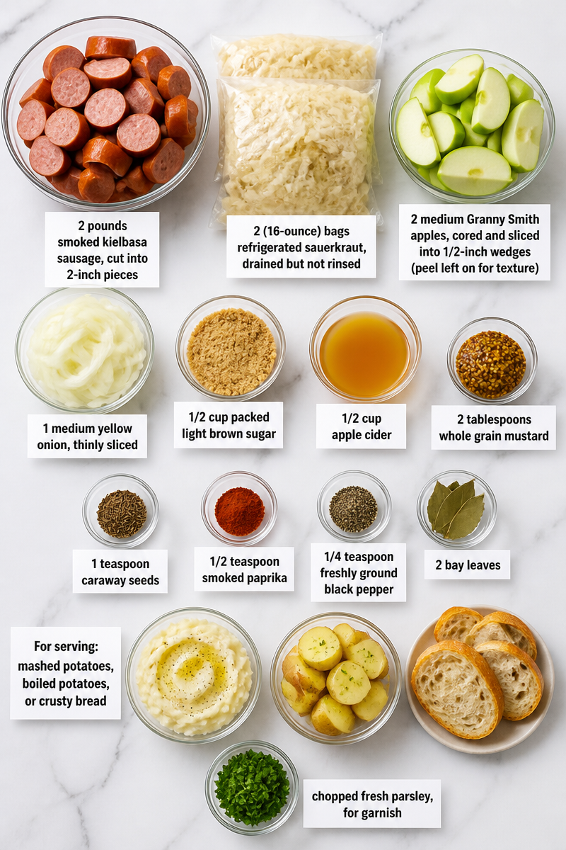 Slow Cooker Kielbasa Sauerkraut Apple