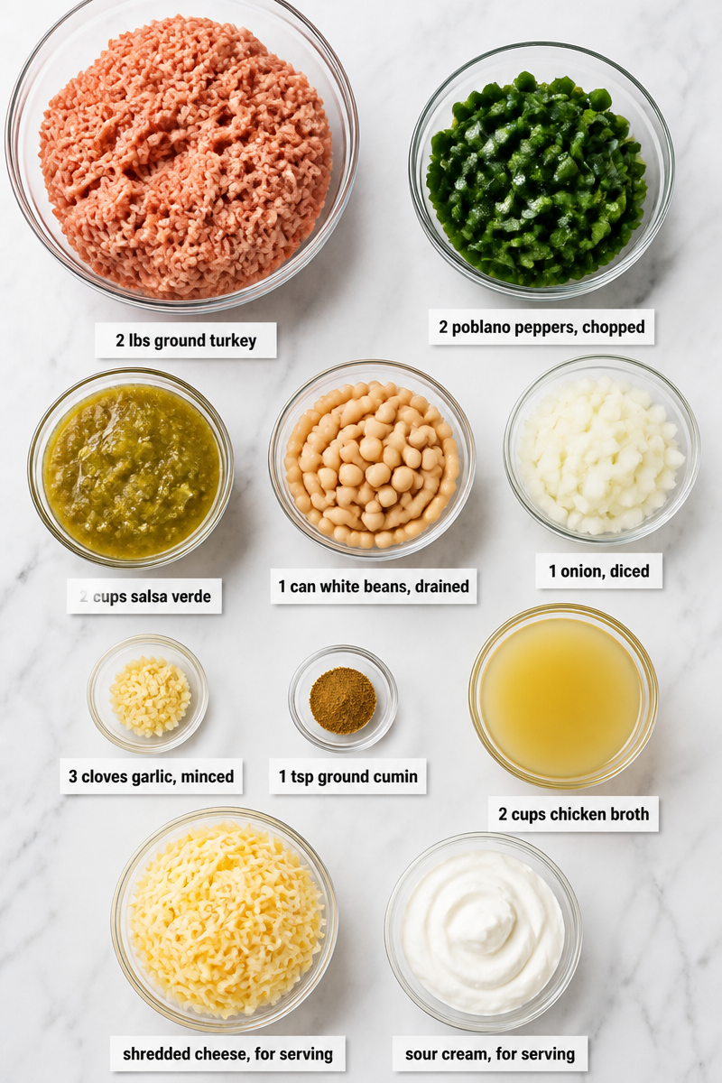 Slow Cooker Turkey Chili Verde Poblano