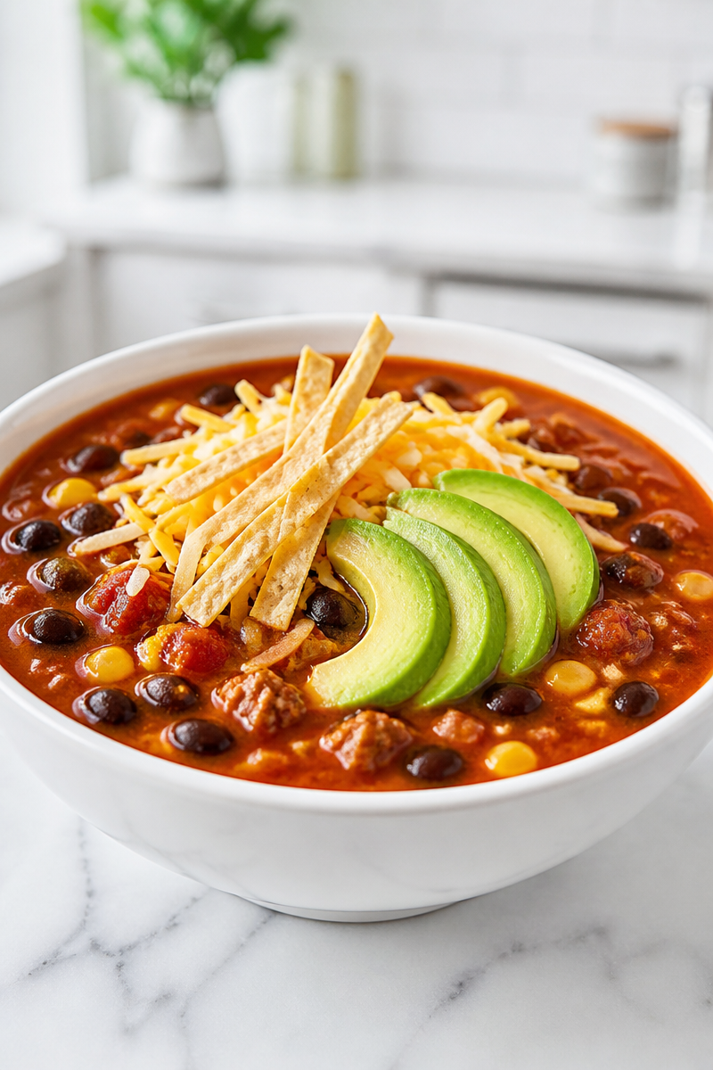 Slow Cooker Turkey Enchilada Soup Bowl Slow Cooker Turkey Enchilada Soup Bowl
