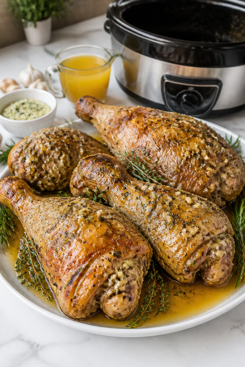 Slow Cooker Turkey Leg Herb Butter Slow Cooker Turkey Leg Herb Butter