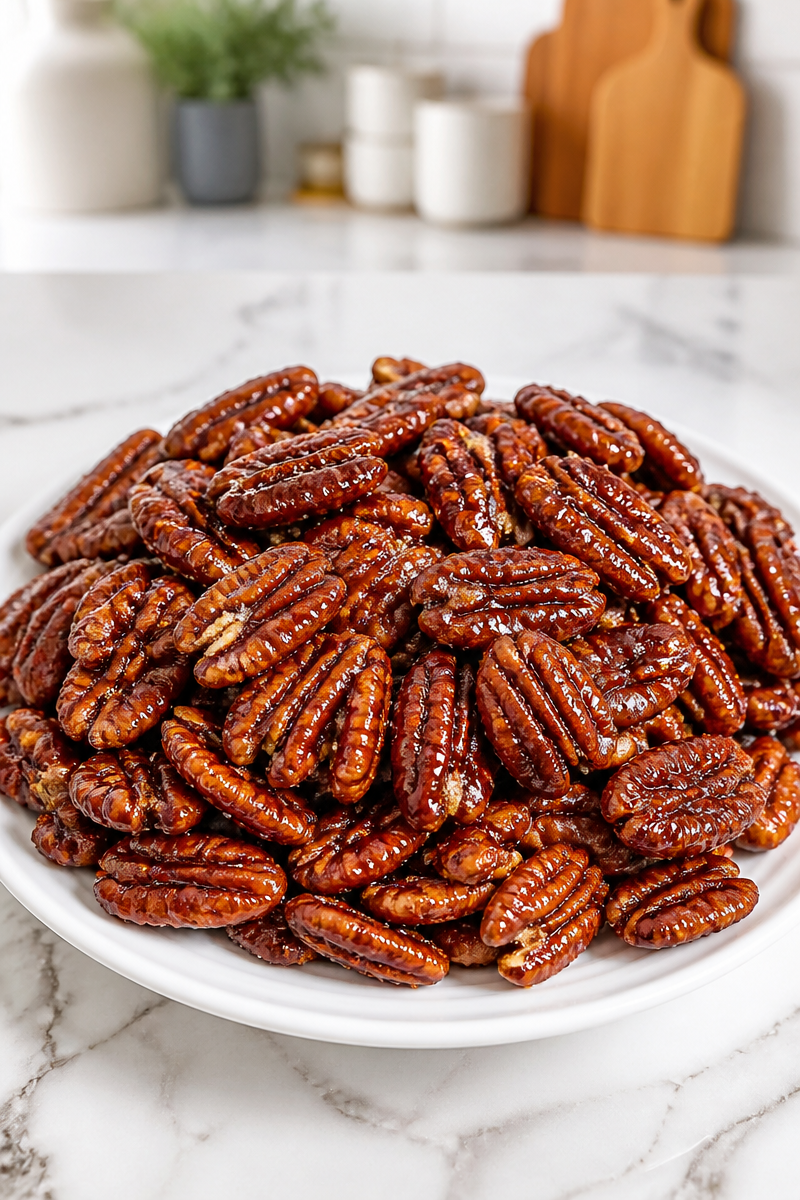 Spiced Candied Pecans Honey Glaze