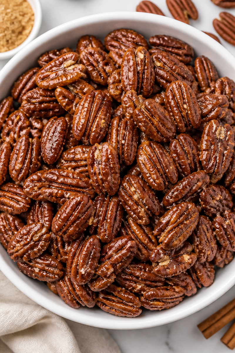 Spiced Candied Pecans Honey Glaze
