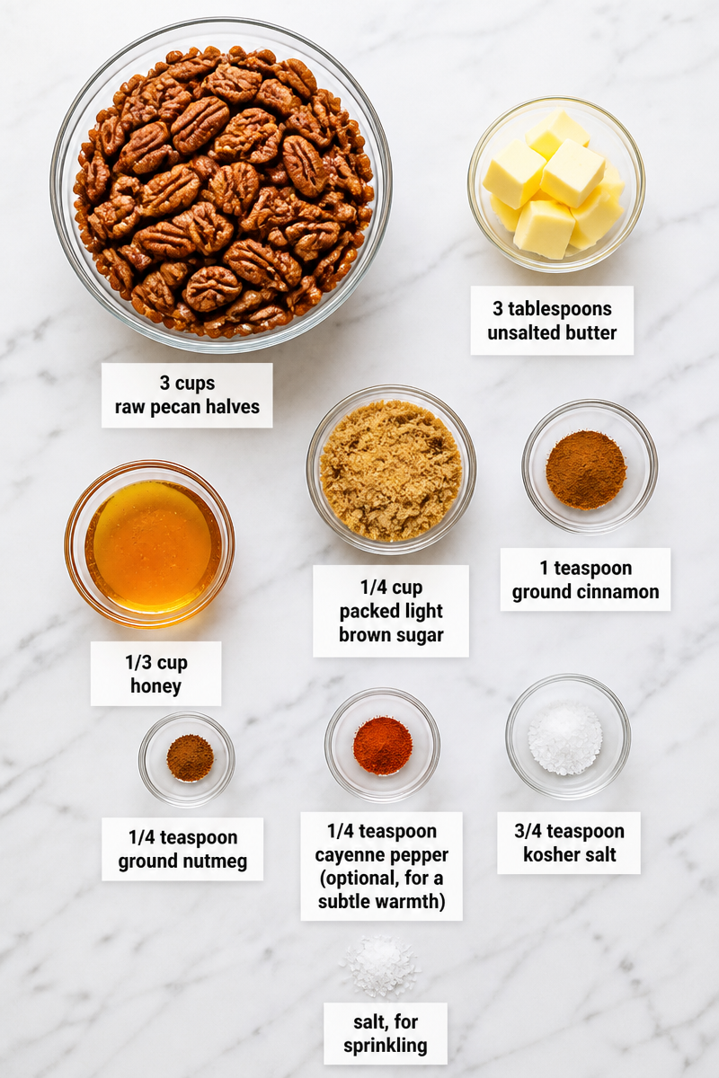 Spiced Candied Pecans Honey Glaze