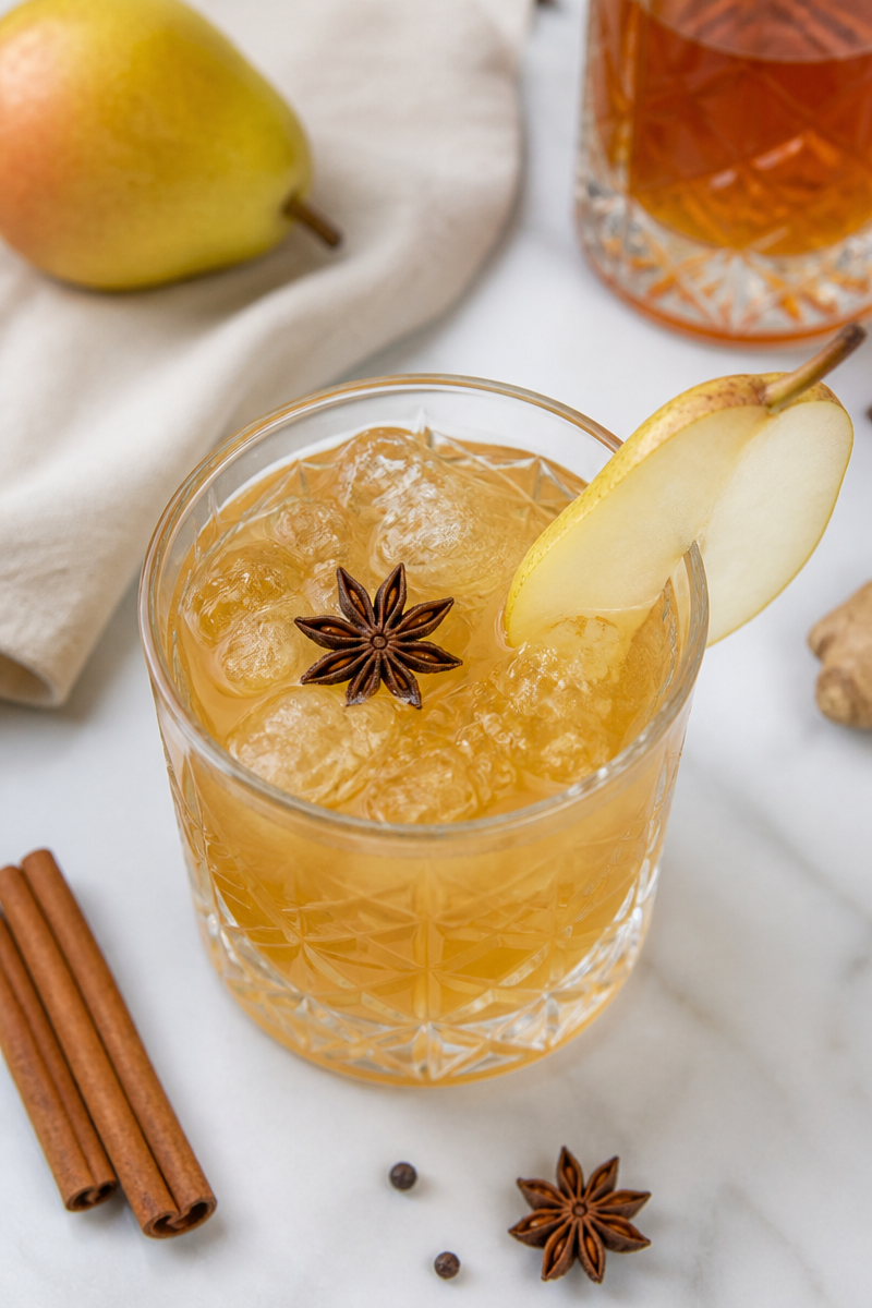 Spiced Pear Halloween Autumn Cocktail