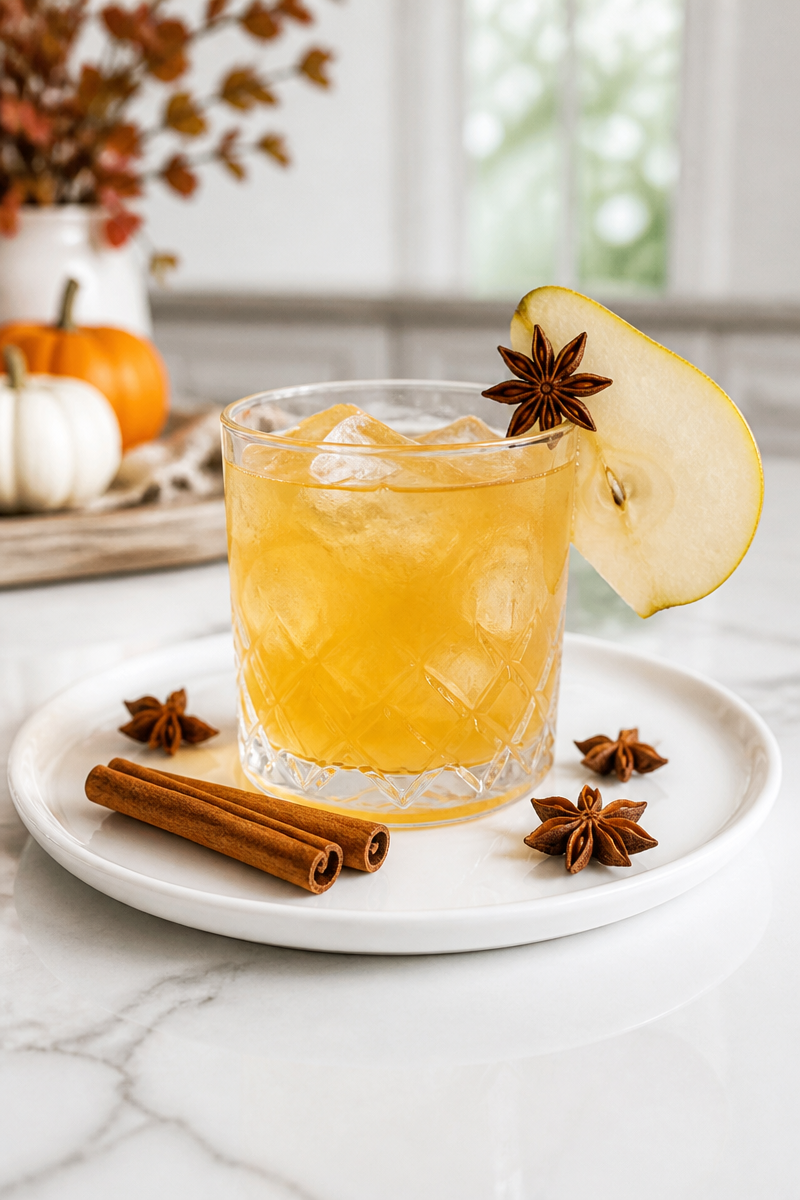 Spiced Pear Halloween Autumn Cocktail