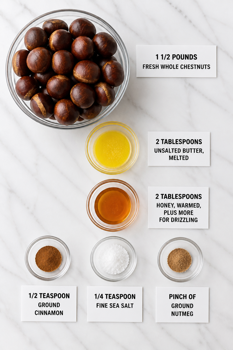 Spiced Roasted Chestnuts Honey Drizzle Spiced Roasted Chestnuts Honey Drizzle
