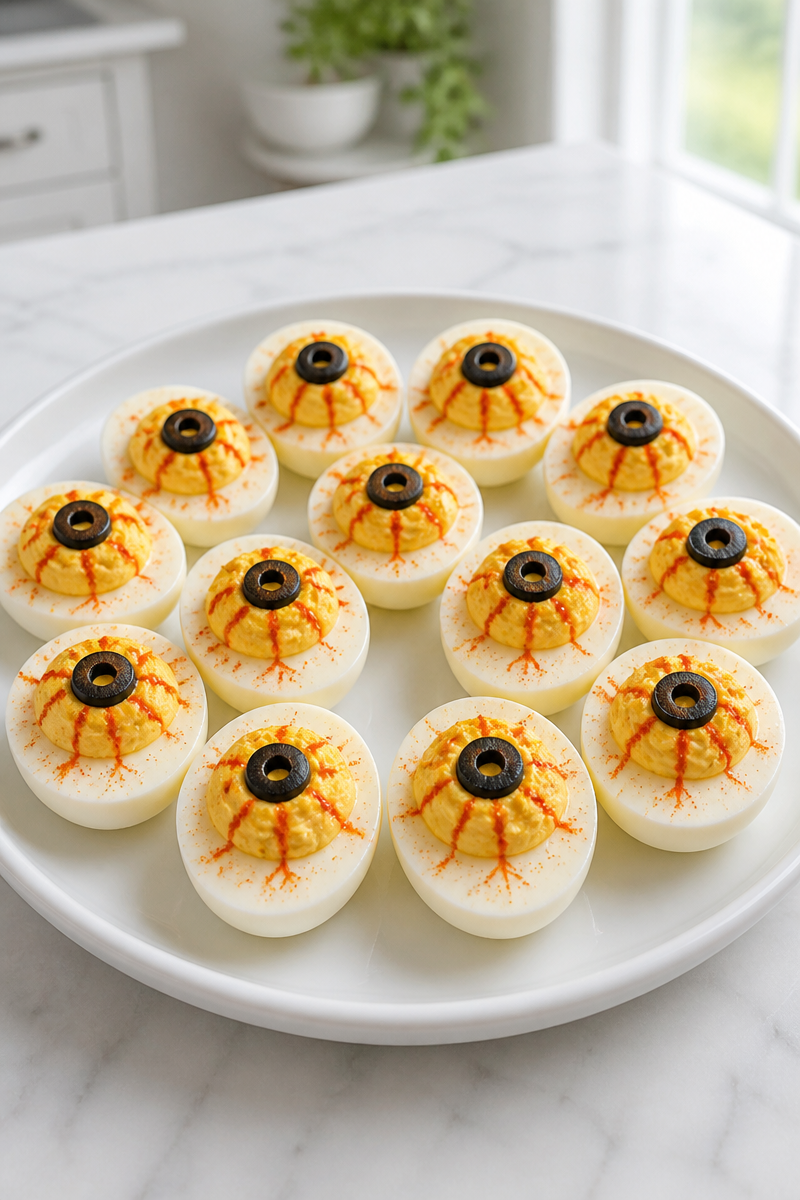 Spooky Deviled Eggs Eyeball Platter Spooky Deviled Eggs Eyeball Platter