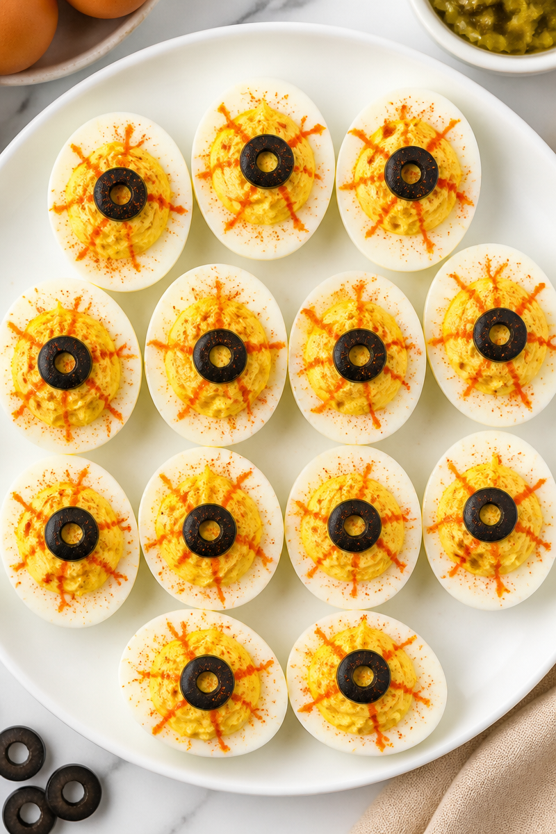 Spooky Deviled Eggs Eyeball Platter Spooky Deviled Eggs Eyeball Platter