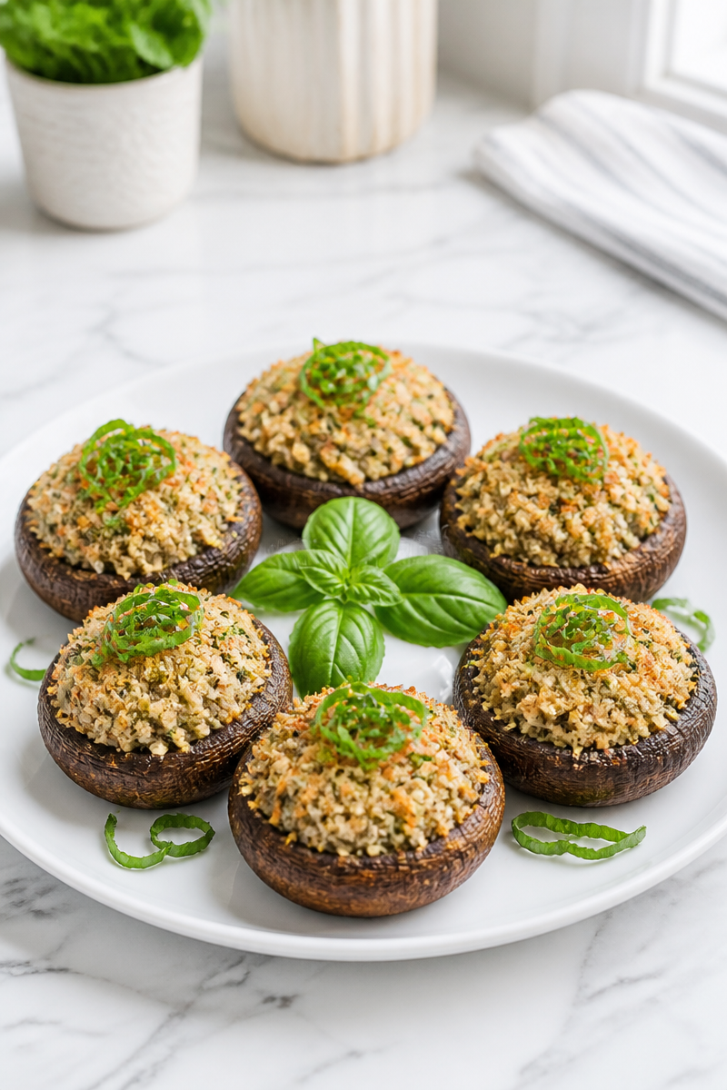 Stuffed Portobello Mushroom Cap Herb