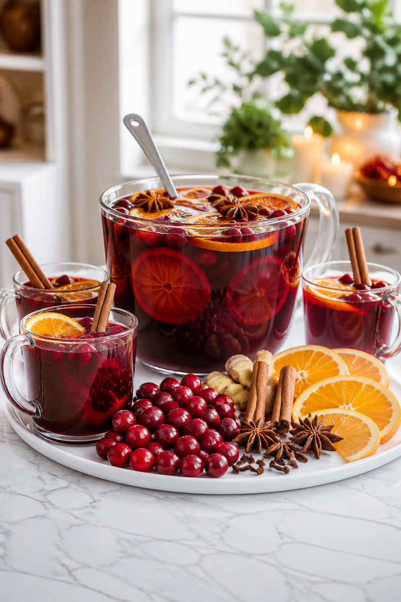 Warm Spiced Cranberry Apple Punch