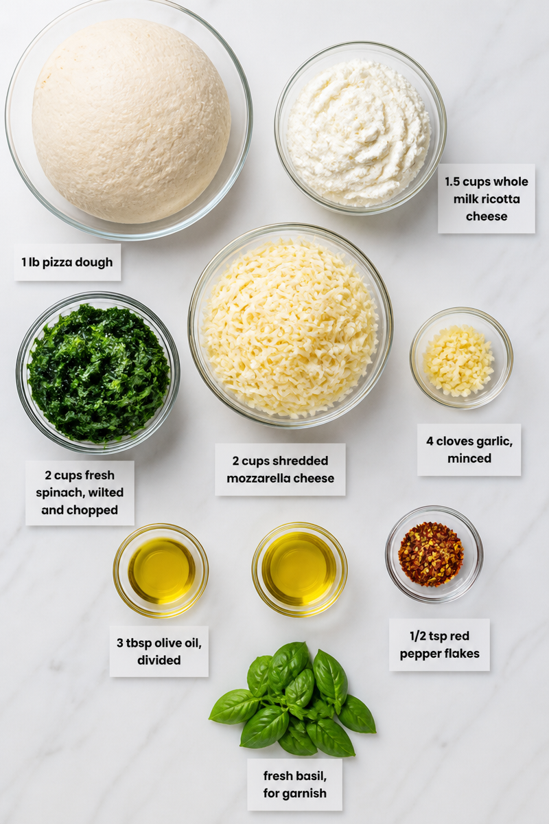 White Pizza Ricotta Spinach Garlic