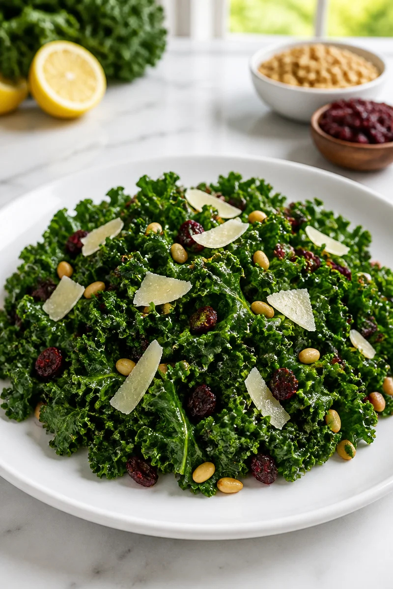 Delicious massaged Kale Salad for National Kale Day