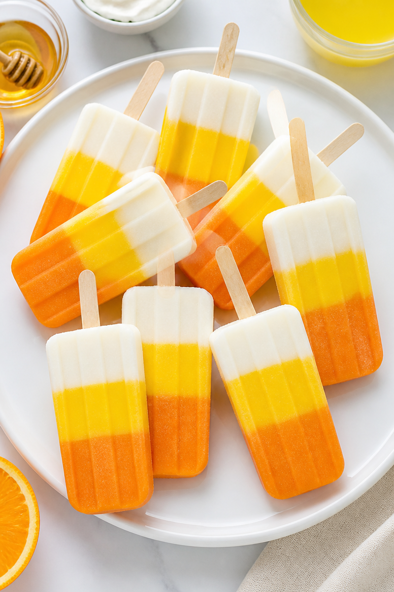 Candy Corn Ice Pop Treat