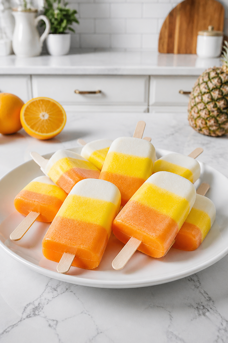 Candy Corn Ice Pop Treat