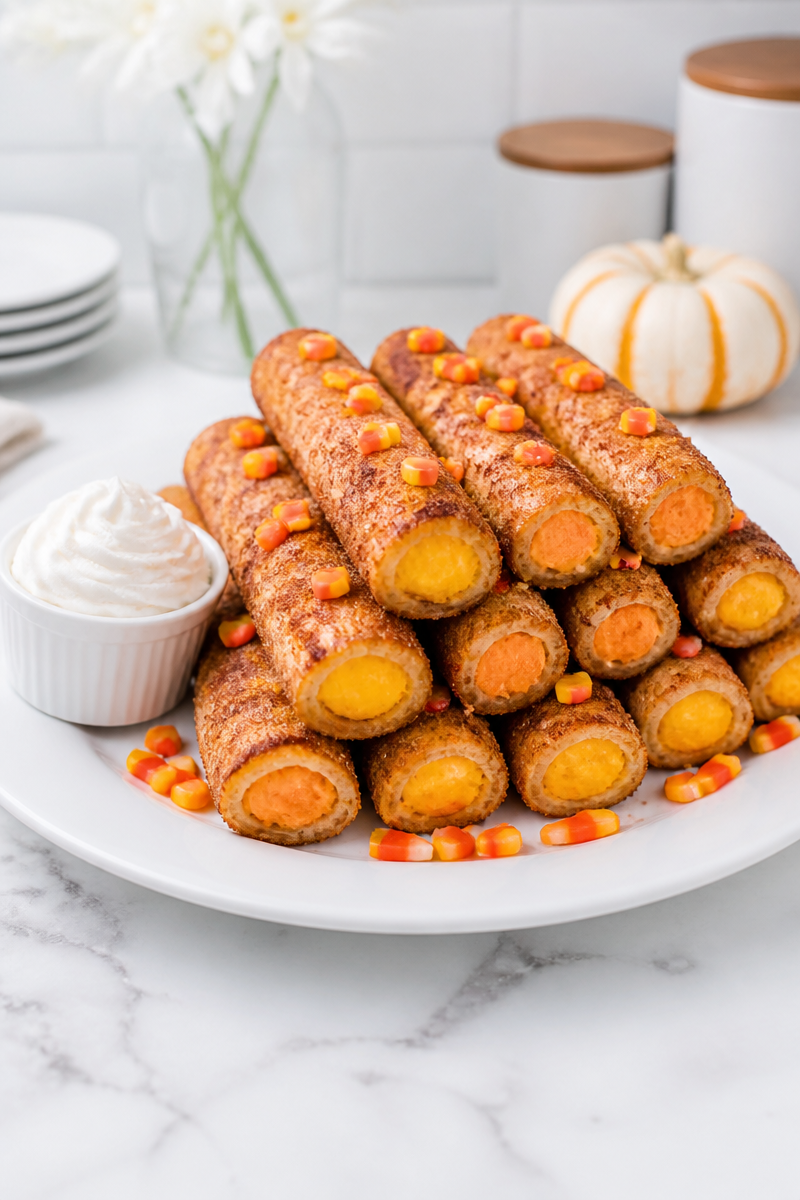 Candy Corn Taquito Dessert Roll Candy Corn Taquito Dessert Roll