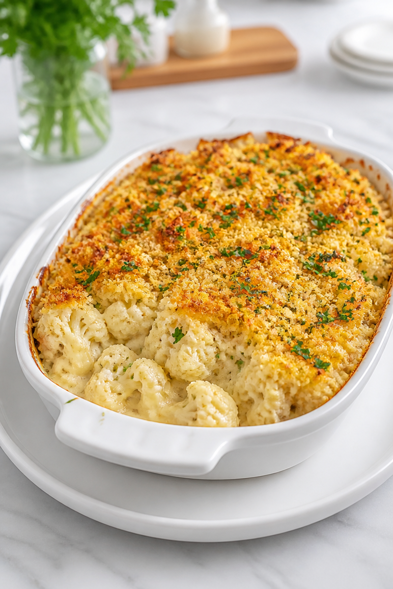 Cauliflower Gratin Gruyere Cheese Bake