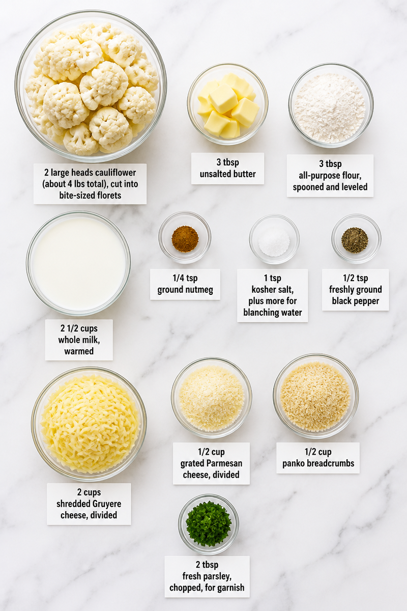 Cauliflower Gratin Gruyere Cheese Bake