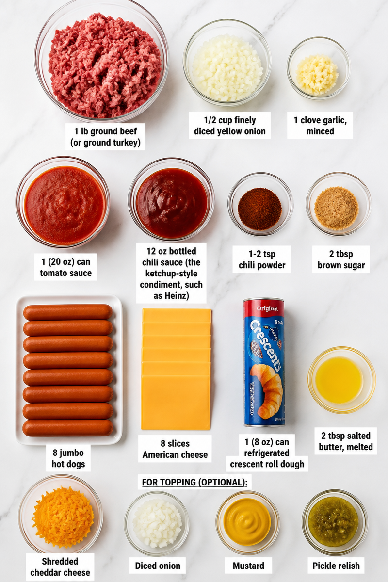 Cheesy Chili Dog Casserole Bake