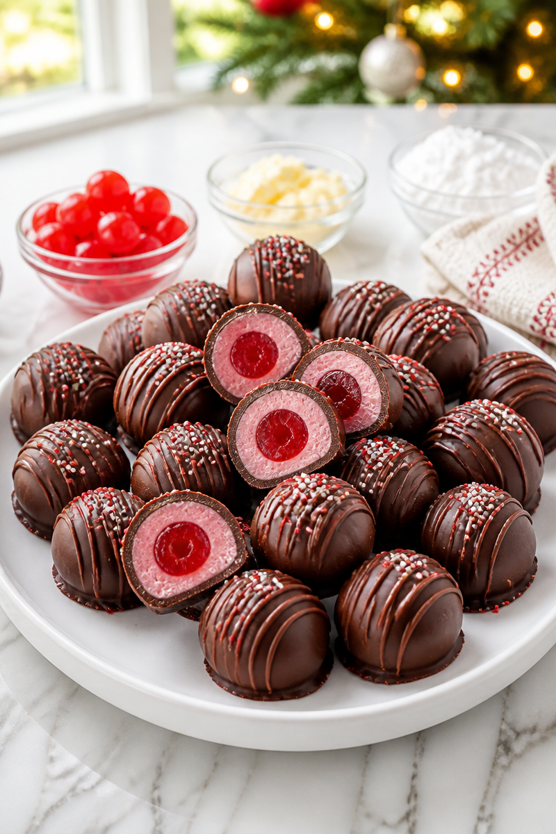 Classic Chocolate Cherry Cordial Christmas Candy