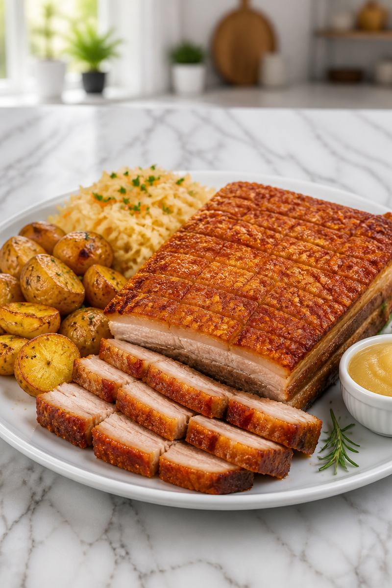 Classic Christmas Crispy Pork Belly Roast Classic Christmas Crispy Pork Belly Roast