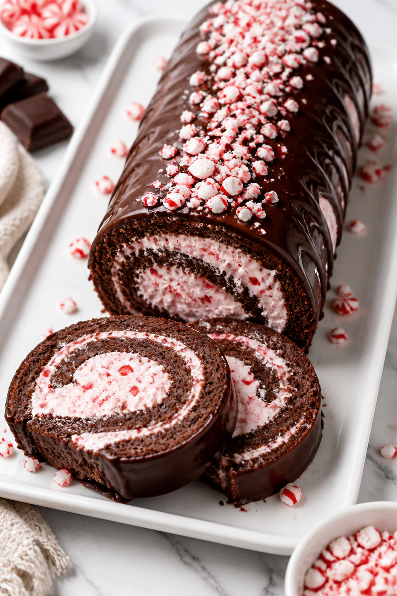 Classic Christmas Ice Cream Cake Roll Classic Christmas Ice Cream Cake Roll