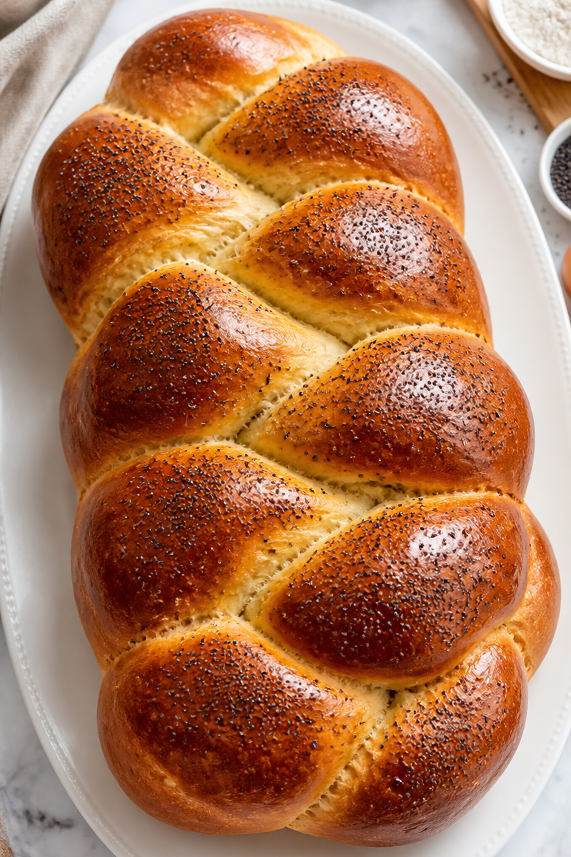 Classic Christmas Morning Braided Challah Bread