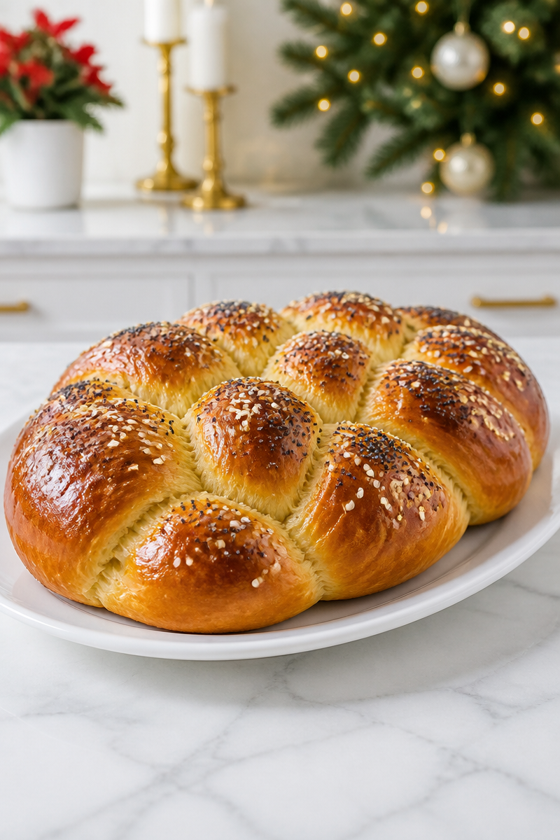 Classic Christmas Morning Braided Challah Bread