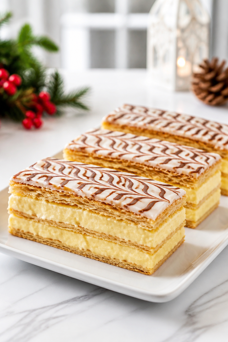 Classic Custard Napoleon Christmas Dessert