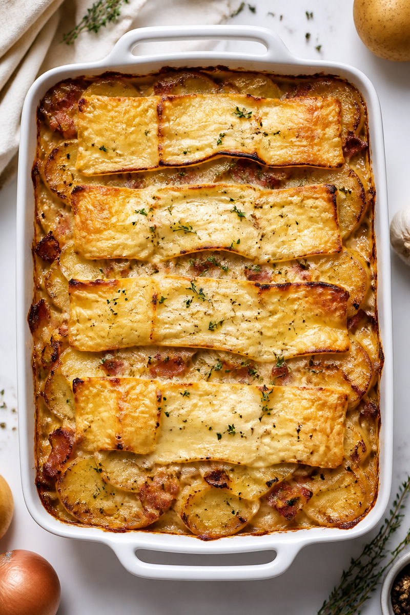 Classic French Tartiflette Holiday Potato Bake
