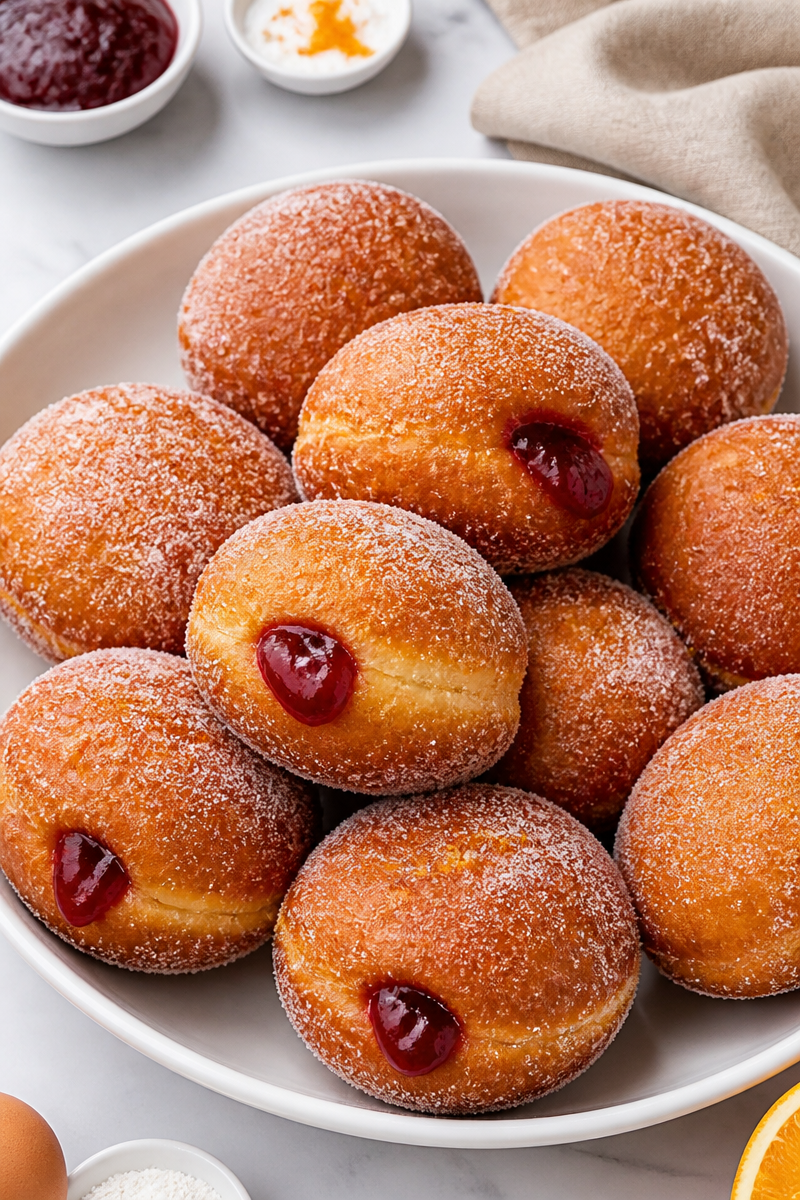 Classic Hanukkah Sufganiyot Jelly Doughnut Classic Hanukkah Sufganiyot Jelly Doughnut